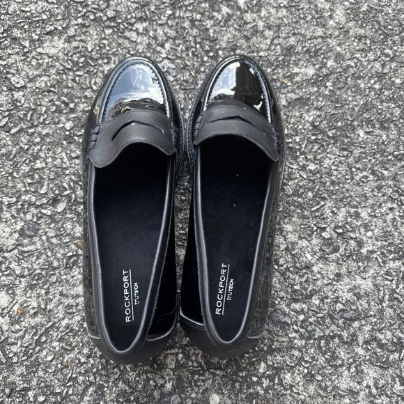 Rockport Kacey Penny Loafer Women's 9.5 Black Patent Faux And Leather Upper Shoe - Picture 6 of 11